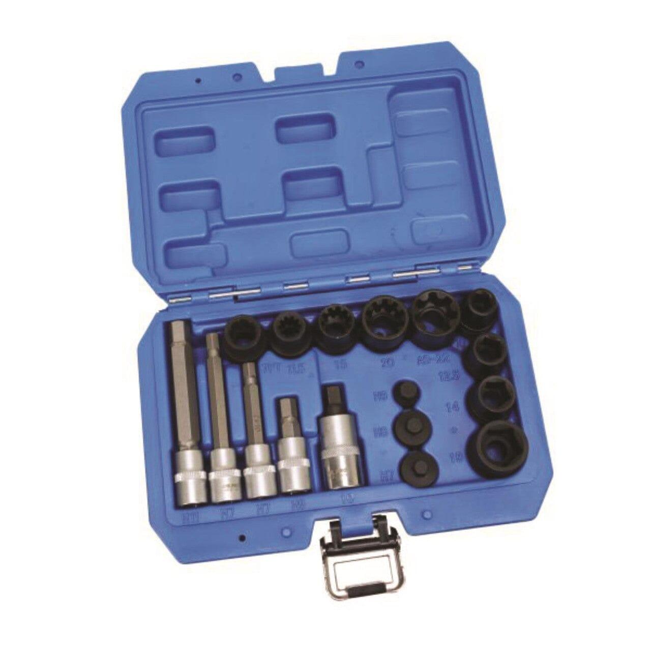 US PRO Tools 17pc Brake Caliper Sockets Socket Set 10pt , Hex, Pentagon 6230 - Tools 2U Direct SW