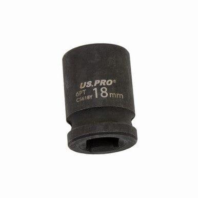 US PRO Tools 18mm Impact Socket 1/2" Drive 6 Point Single Hex 3820 - Tools 2U Direct SW