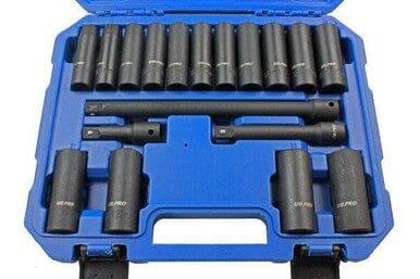 US PRO Tools 18PC 1/2" DR Deep impact Sockets 10 - 24mm And Extension Bar Set 3428 - Tools 2U Direct SW