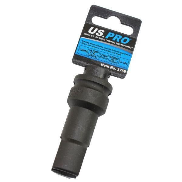 US PRO Tools 19mm Strut Channel Slotted Socket Unistrut Type Length 72mm 1/2" DR 3769 - Tools 2U Direct SW