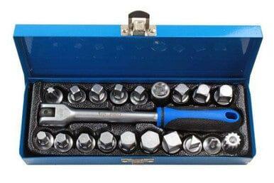 US PRO Tools 20 Piece 3/8 DR Drain Sump Plug Key Set, Keys Oil Din 3298 - Tools 2U Direct SW