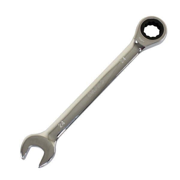 US PRO Tools 24mm Ratchet Spanner Wrench 72 Teeth Open & Ring End Wrench 3585 - Tools 2U Direct SW