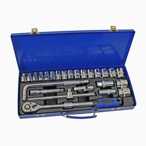 US PRO Tools 25pc 1/2" dr Extendable Ratchet Socket Set 10 - 32mm Sockets 6pt 3951 - Tools 2U Direct SW