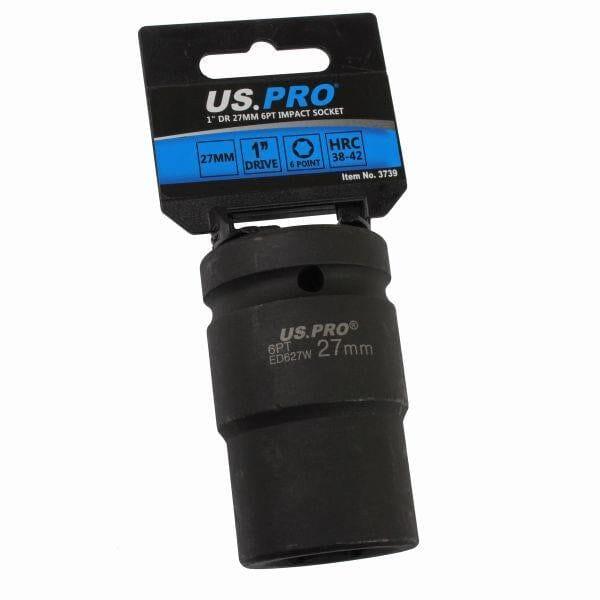 US PRO Tools 27mm 1" DR 6 Point Impact Socket 3739 - Tools 2U Direct SW