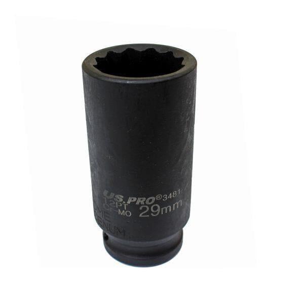 US PRO Tools 29mm 1/2" dr 12 Point Deep Hub Nut Socket, Gearbox etc 3481 - Tools 2U Direct SW