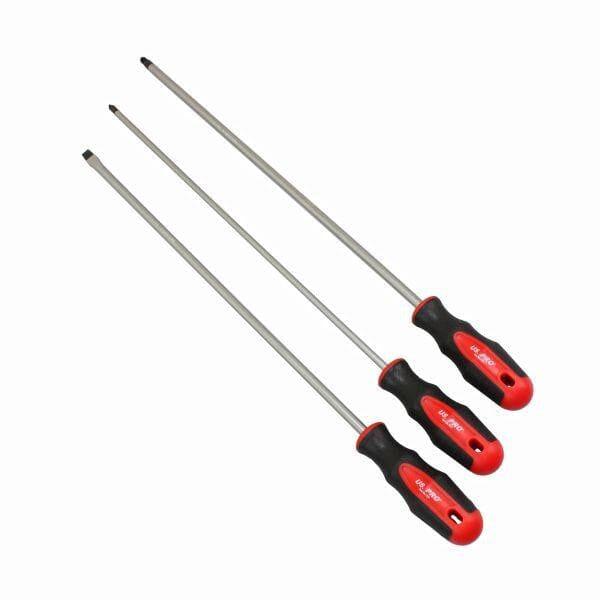 US PRO Tools 3 Piece Extra Long Screwdriver Set Slotted Pozi Philips 500mm 1527 - Tools 2U Direct SW