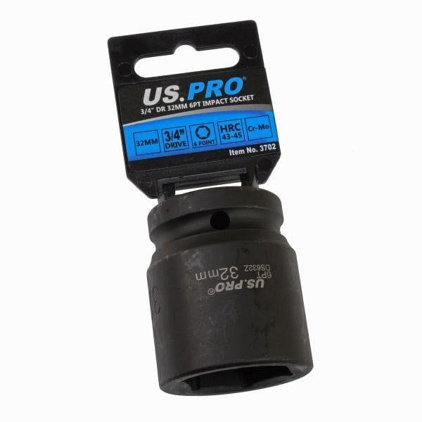 US PRO Tools 32mm 3/4" DR 6 Point Impact Socket 3702 - Tools 2U Direct SW