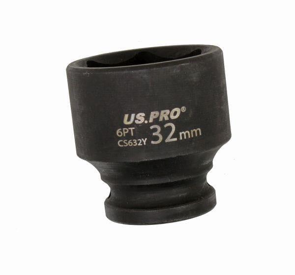 US PRO Tools 32mm Impact Socket 1/2" Drive 6 Point Single Hex Shallow 3830 - Tools 2U Direct SW