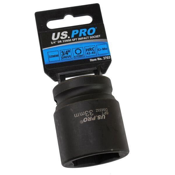 US PRO Tools 33mm 3/4" DR 6 Point Impact Socket 3703 - Tools 2U Direct SW