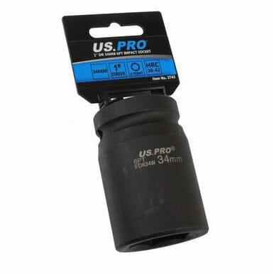 US PRO Tools 34mm 1" DR 6 Point Deep Impact Socket 3743 - Tools 2U Direct SW