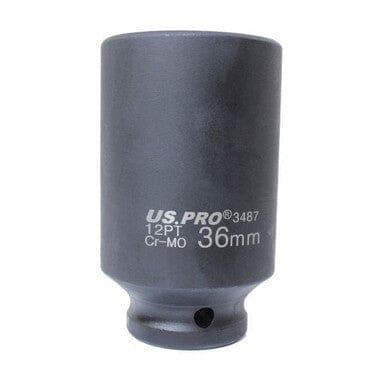 US PRO Tools 36mm 1/2" Drive Axle Hub Nut Socket 12 Point Deep Impact Socket 3487 - Tools 2U Direct SW