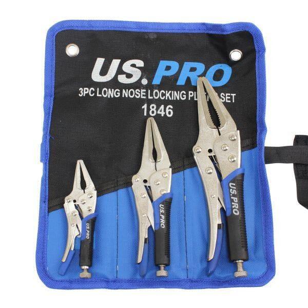 US PRO Tools 3pc Long Nose Locking Plier Pliers Set 5-10" Mole Grips Clamps 1846 - Tools 2U Direct SW
