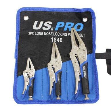 US PRO Tools 3pc Long Nose Locking Plier Pliers Set 5-10" Mole Grips Clamps 1846 - Tools 2U Direct SW