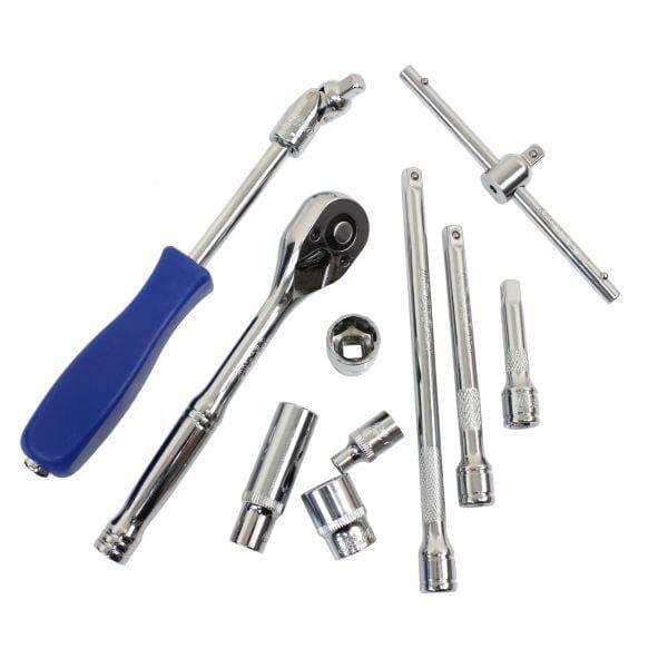 US PRO Tools 43pc 1/4" dr Metric & AF, Imperial Socket Set, Ratchet, Bars, 3539 - Tools 2U Direct SW