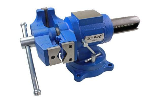 US PRO Tools 5” Heavy Duty Multipurpose Bench Vice With Swivel Base & Rotating Jaws 2667 - Tools 2U Direct SW