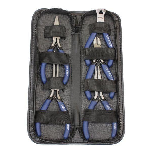 US PRO Tools 5 Piece Mini Soft Grip plier And Cutter Set in Zip Case 5887 - Tools 2U Direct SW