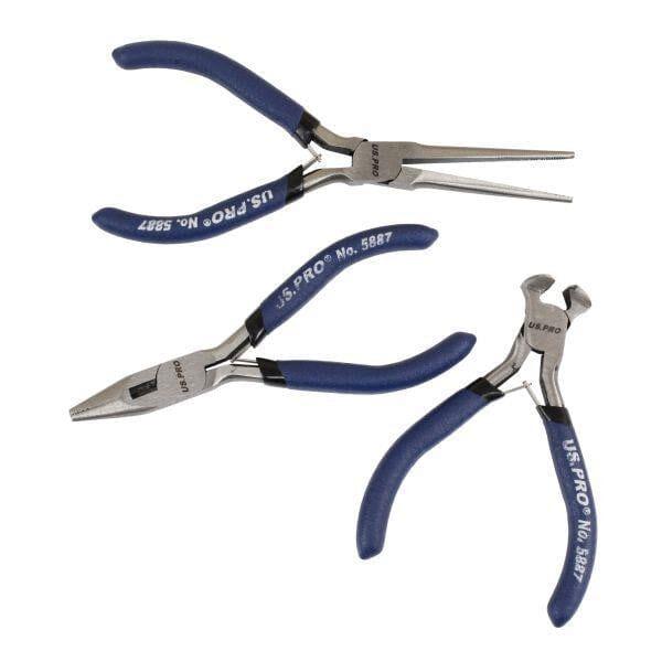 US PRO Tools 5 Piece Mini Soft Grip plier And Cutter Set in Zip Case 5887 - Tools 2U Direct SW