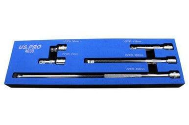 US PRO Tools 5pc 1/2" dr Wobble Extension Bars Set 50, 75, 125, 250 & 450mm 4030 - Tools 2U Direct SW