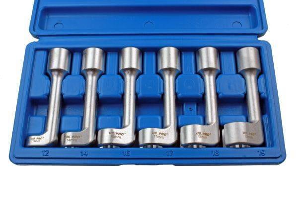 US PRO Tools 6 Piece 1/2" Drive Diesel Injector Line Socket Set 12 - 19mm 5591 - Tools 2U Direct SW