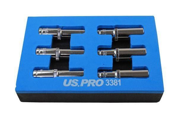 US PRO Tools 6pc 3/8" dr 10mm & 13mm 6pt Deep Sockets 3381 - Tools 2U Direct SW