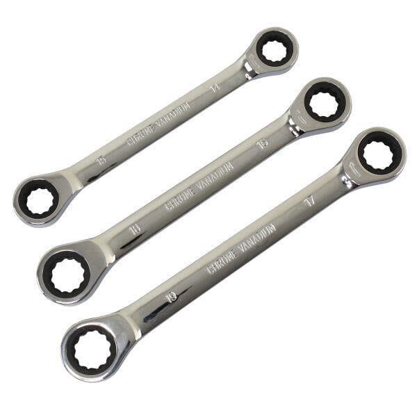US PRO Tools 6pc Metric Double Ring Gear Ratchet Spanner Wrench Set 8-19mm 3469 - Tools 2U Direct SW