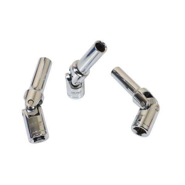US PRO Tools 6pc Short 3/8" dr Universal Joint Glow Plug Sockets Socket Set 5640 - Tools 2U Direct SW