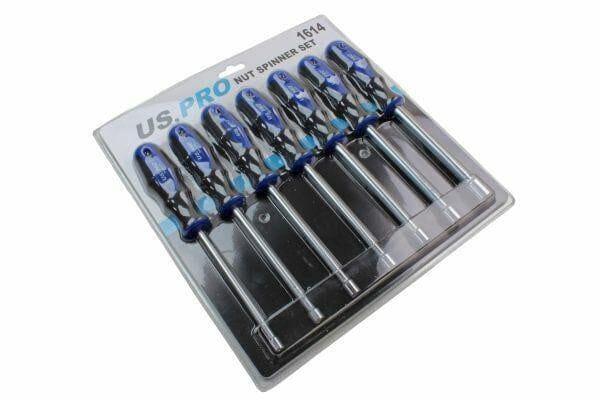US PRO Tools 7 Pc Nut Driver Spinner Screwdriver Set Sizes 5,6,7,8,9,10,13mm 1614 - Tools 2U Direct SW