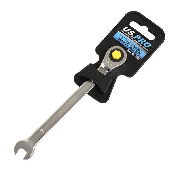 US PRO Tools 7mm Ratchet Spanner Wrench 72 Teeth Open & Ring End Wrench 3568 - Tools 2U Direct SW