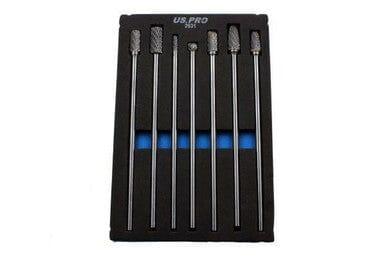 US PRO Tools 7pc Extra Long Tungsten Carbide Burrs Set 2631 - Tools 2U Direct SW