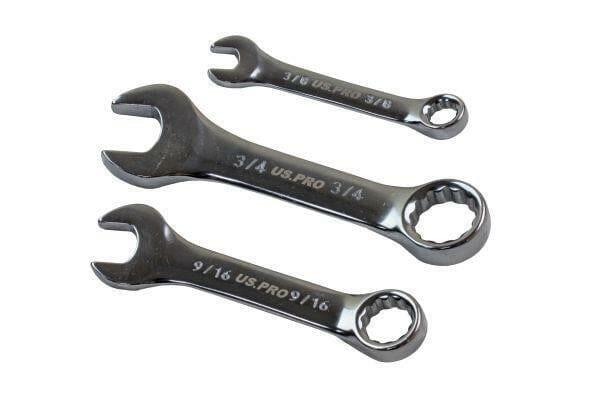 US PRO Tools 7pc SAE AF Stubby Combination Spanner Wrench Set 3/8 To 3/4 - 2248 - Tools 2U Direct SW