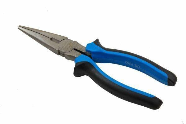 US PRO Tools 8" 200mm Straight Long Nose Pliers NI-FE Finish Comfort Grip 2215 - Tools 2U Direct SW
