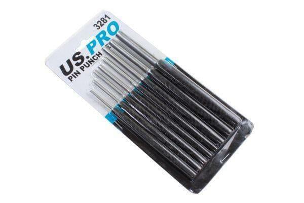 US PRO Tools 8 PC Pin Punch Set Drifting Parallel Punches 2.4mm - 9.5mm 3281 - Tools 2U Direct SW
