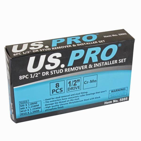 US PRO Tools 8pc 1/2" dr Stud Remover & Installer Set M6 M8 M10 Threads 588 - Tools 2U Direct SW