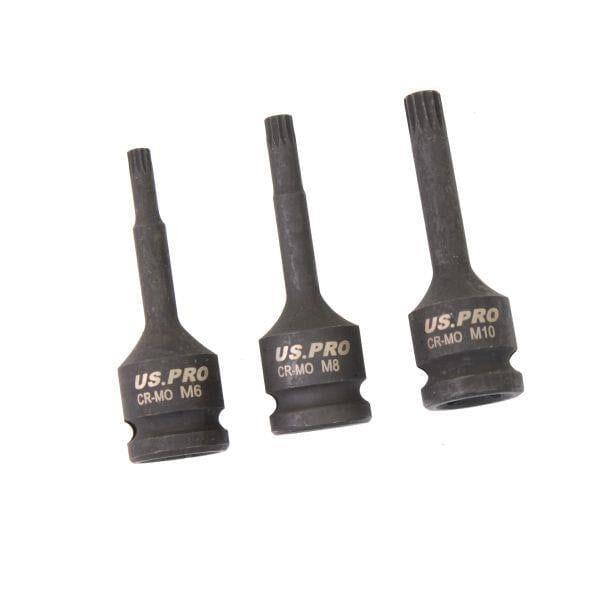 US PRO Tools 8pc 1/2" Drive Spline Bit Impact Socket Set M5 - M18 EVA foam 3847 - Tools 2U Direct SW