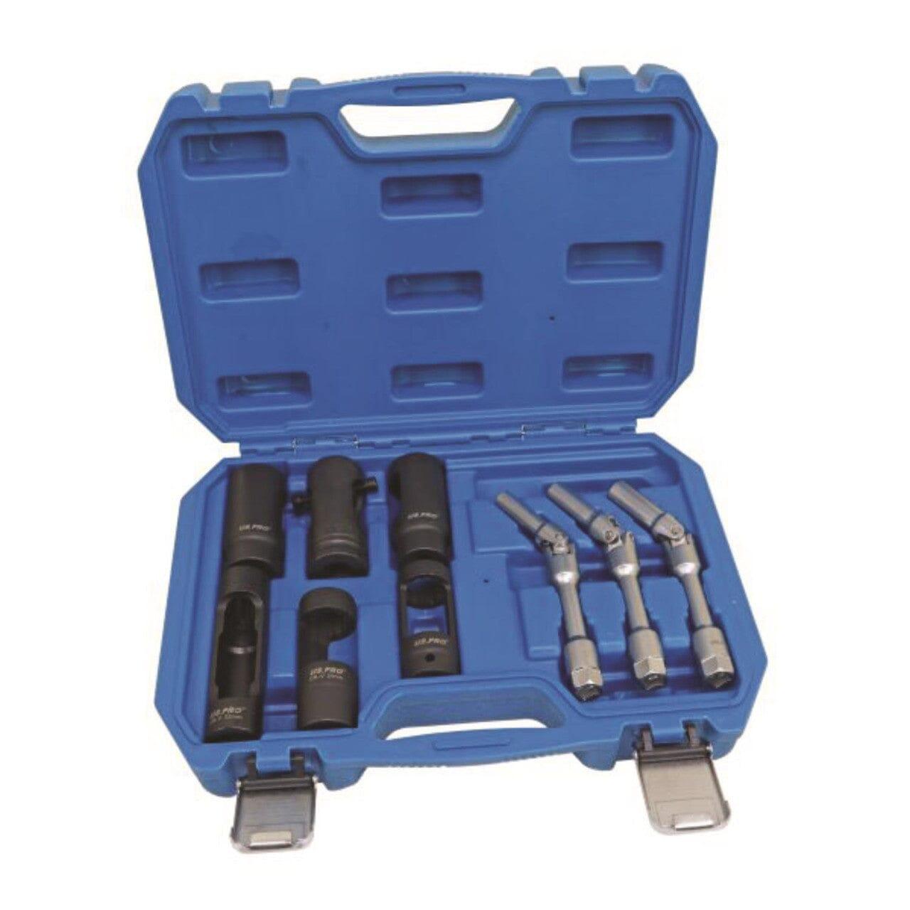 US PRO Tools 9pc Diesel Injector & Glow Plug Removal Socket Sockets Set 5641 - Tools 2U Direct SW