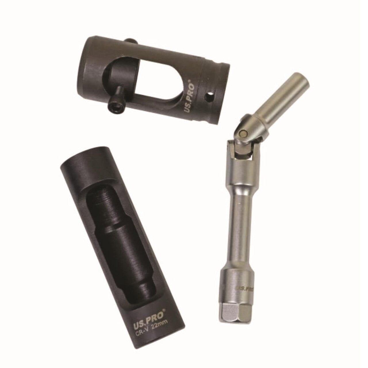 US PRO Tools 9pc Diesel Injector & Glow Plug Removal Socket Sockets Set 5641 - Tools 2U Direct SW
