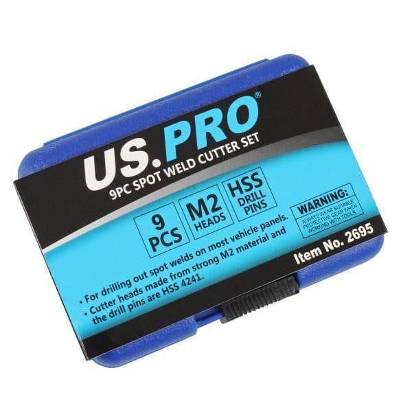 US PRO Tools 9pc Spot Weld Cutter Set 8mm & 9.5mm Spot Weld Removal 2695 - Tools 2U Direct SW