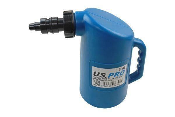 US PRO Tools Battery Fluid Filler Jug With Push Release Spout 1.89 Liters 3009 - Tools 2U Direct SW