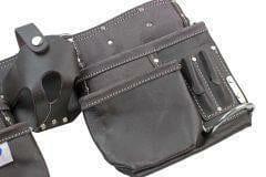 US PRO Tools Heavy Duty Leather Double Tool Belt Oil Tanned 11 Pockets 2302 - Tools 2U Direct SW