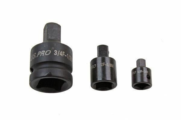 US PRO Tools Impact Socket Adapter Set 1/4" 3/8" 1/2" Dr Step Down Reducer 3377 - Tools 2U Direct SW