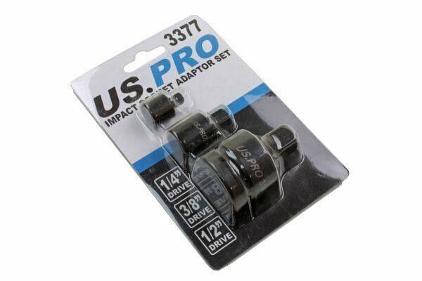 US PRO Tools Impact Socket Adapter Set 1/4" 3/8" 1/2" Dr Step Down Reducer 3377 - Tools 2U Direct SW