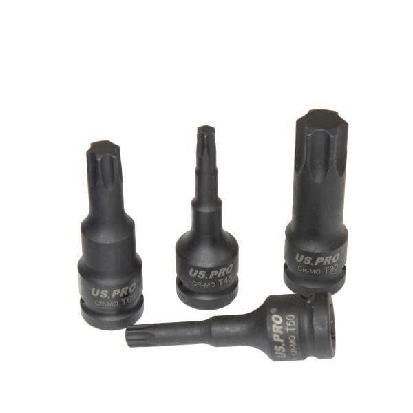 US PRO Tools Impact TORX Star Socket Set 1/2" Drive LARGE TORX T30 - T100 3638 - Tools 2U Direct SW