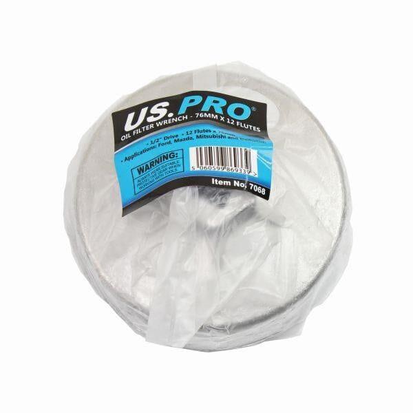 US PRO Tools Oil Filter Wrench 80mm x 12 Flutes 1/2" dr Ford Mazda 7068 - Tools 2U Direct SW