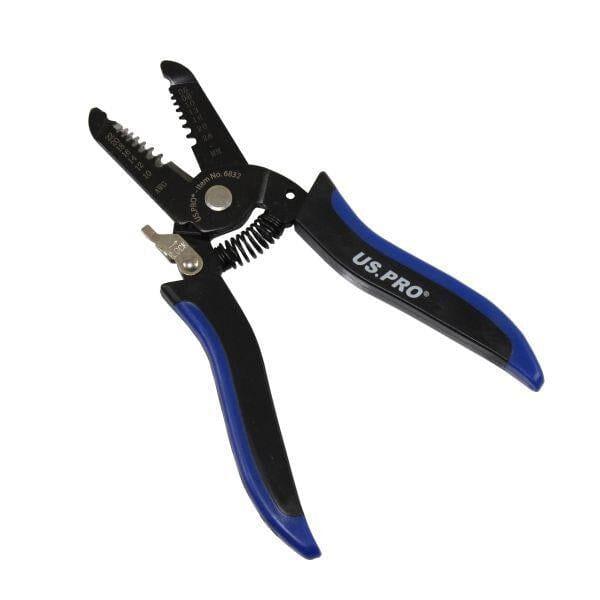 US PRO Tools Precision Wire Strippers Cutters 7 Inch 0.6 - 2.6mm Safety Lock 6832 - Tools 2U Direct SW
