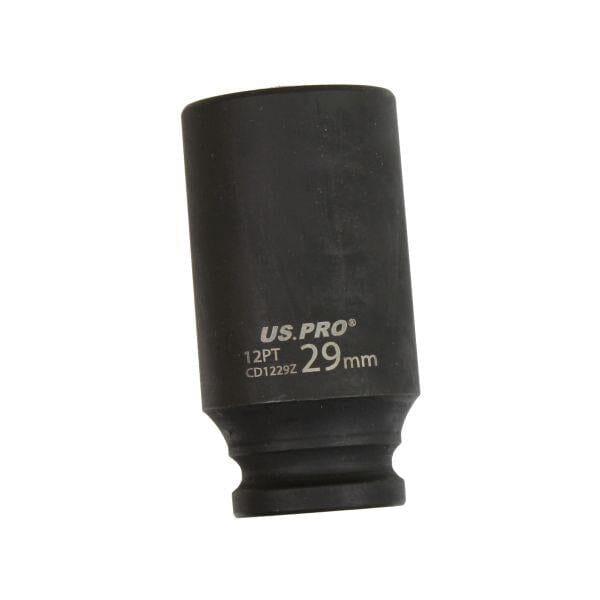 US PRO Tools Single 1/2" DR 29MM 12PT Deep Impact Socket 3781 - Tools 2U Direct SW