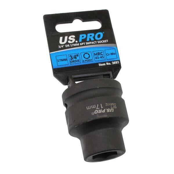 US PRO Tools Single 3/4" DR 17mm 6 Point Impact Socket 3693 - Tools 2U Direct SW