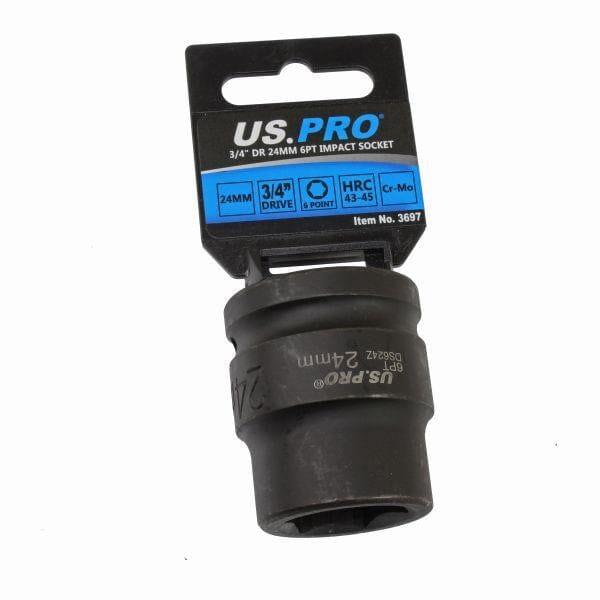 US PRO Tools Single 3/4" DR 24mm 6 Point Impact Socket 3697 - Tools 2U Direct SW