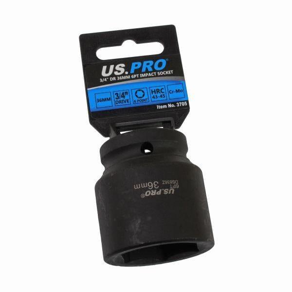 US PRO Tools Single 3/4" DR 36mm 6 Point Impact Socket 3705 - Tools 2U Direct SW