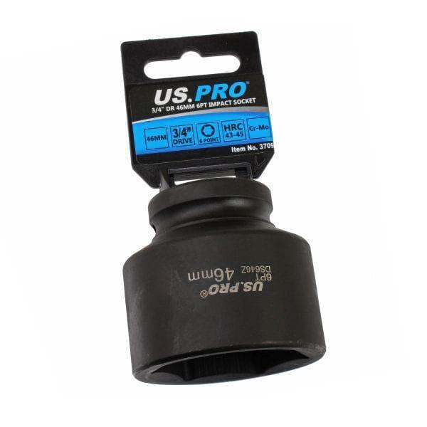 US PRO Tools Single 3/4" DR 46mm 6 Point Impact Socket 3709 - Tools 2U Direct SW