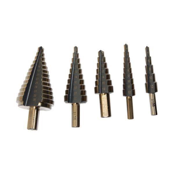US PRO Tools Step Drill Set in Case 4 - 35MM HSS-G+ Stepped Tool Metals PVC 7136 - Tools 2U Direct SW